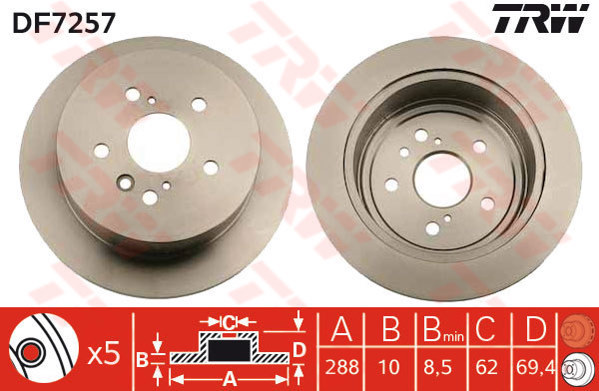 2x Brake Discs Pair Vented fits LEXUS RX300 MCU35 3.0 Front 03 to 08 1MZ-FE Set